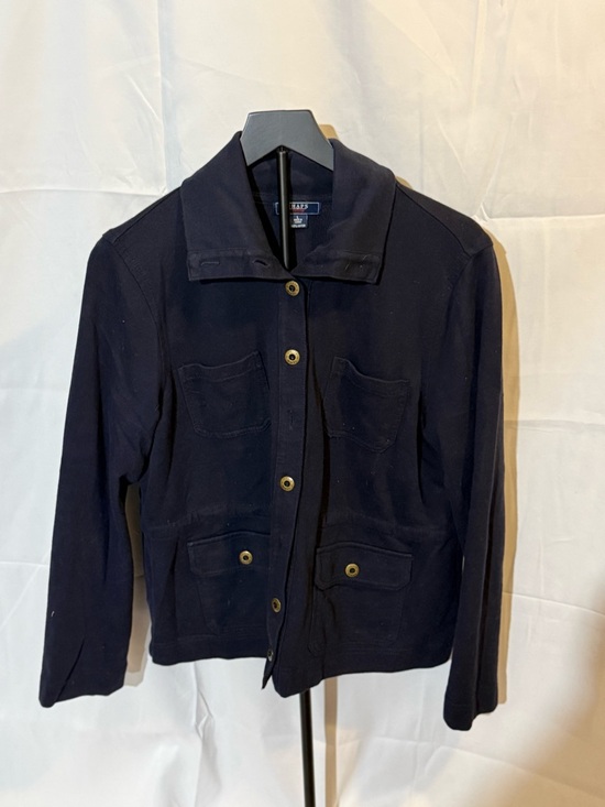 Chaps Jackets & Blazers - Chaps Dark Navy Utility Jacket with Button Front